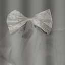 SWEETV Bridal Hair Bow Veil White Bow Clip Bachelorette Party Decorations Pearl Accessories Bride to Be Bridal Shower Gift