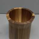 Wooden Utensil Holder for Countertop, 360 Rotating Kitchen Utensil Holder, 7.2"x 6" Large Acacia Wood Crock, Farmhouse Kitchen Decor