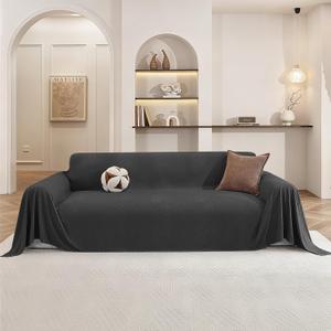 Couch Covers for Dogs, 78"x118", Washable Sofa Covers for 3 Cushion Couch, L Shaped Couch Cover Multi-Use, Non Slip Sofa Slipcovers for Living Room, Couch Cover Blanket, Dark Grey