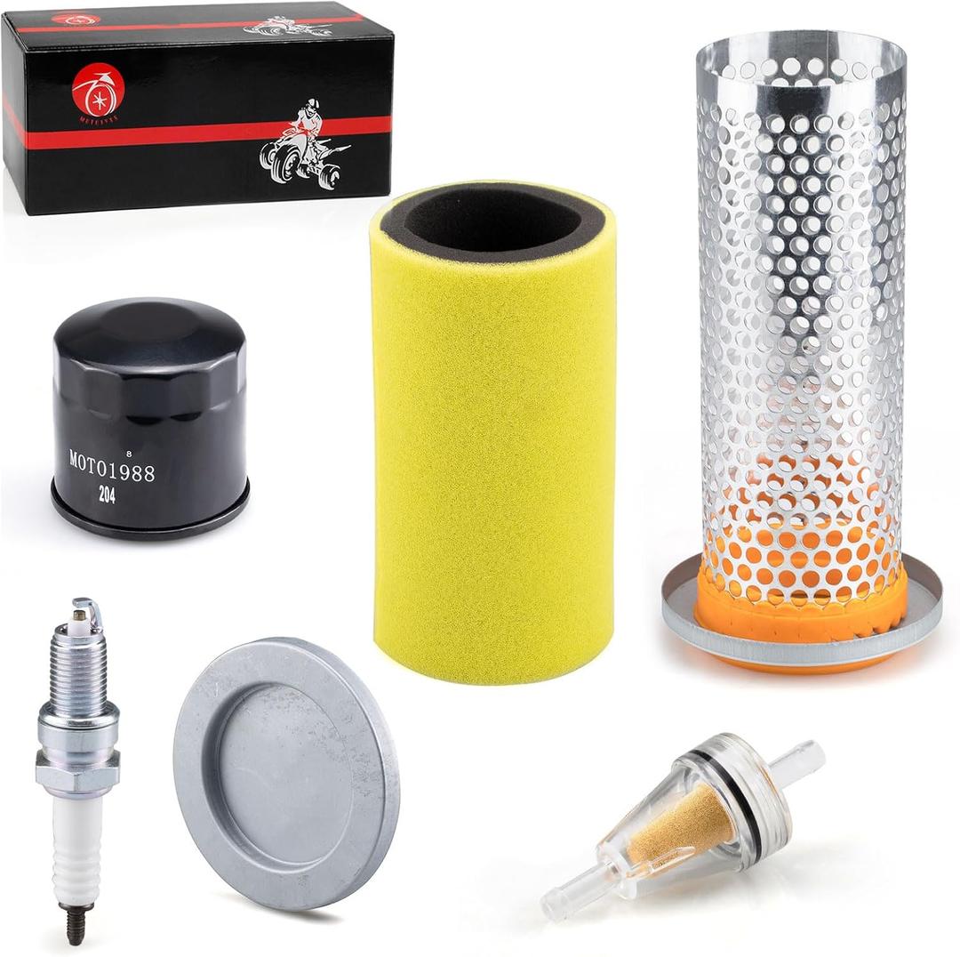 Air Filter & Guide Cage Cap Oil Filter & Spark Plug Kit For Yamaha Rhino 450 660 YXR450 YXR660 2004 2005 2006 2007 2008 2009