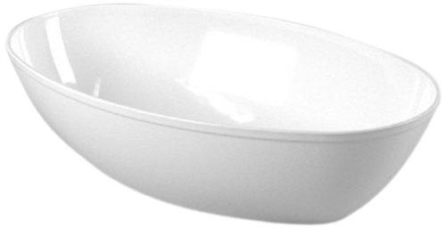 CaterLine Luau 64-Ounce Heavyweight Plastic Oval Serving Bowl, White 