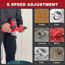 Cement Mixer, Handheld Electric Concrete Mixer, Portable Mortar Mixer with 6 Adjustable Speed, 110V Mud Mixer Machine Drill Tool for Paint Mortar Fodder Mixing Drywall Grout Plaster (Red)