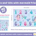 Disposable Placemats for Baby, Toddlers and Kids, 40 Disposable Baby Placemats for Restaurant, Dining Table & Travel, Learning Placemats for Kids, Toddler Travel Essential, Mermaids ABC & Numbers