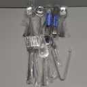 Mwellewm 17Pcs Serving Utensils, Silver Stainless Steel Large Serving Spoons, Slotted Spoon, Fork, Tongs, Cake Pie Server, Soup Spoon Metal Buffet Banquet Cutlery Set for Parties Entertaining Catering