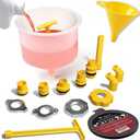 Thorstone No-Spill Coolant Funnel Kit, 16-Piece Universal Spill-Free Radiator Coolant Filling Funnel with Adapters