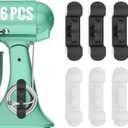 6PCS Cord Organizer for Appliances, Upgraded Kitchen Appliance Cord Wrap, Cord Holder Stick on Pressure Cooker, Coffee Maker, Air Fryer and Blender(3 Black + 3 White)