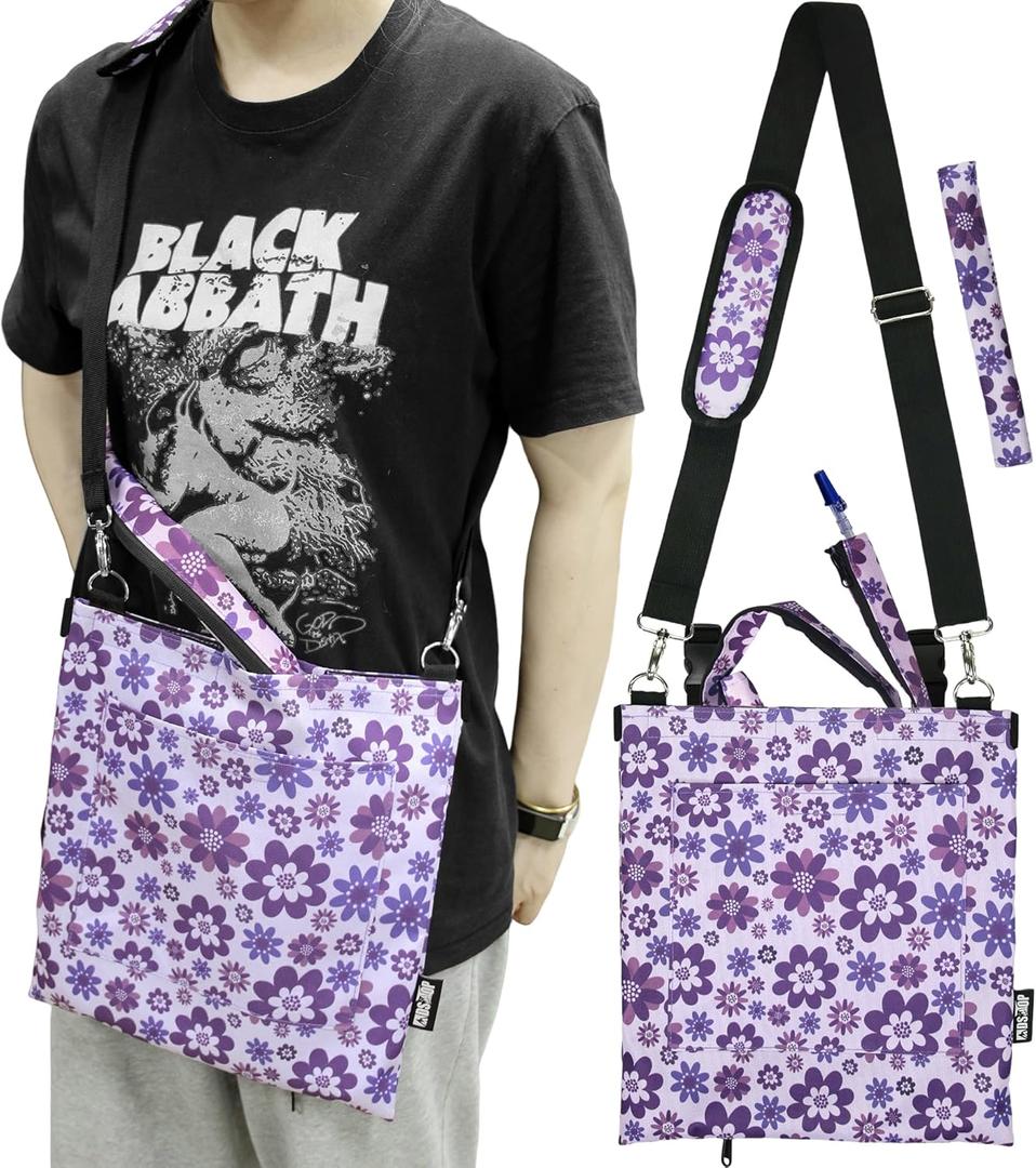 MDSTOP Catheter Bag Holder, Urine Drainage Bag Holder with Drain Tube Cover & Adjustable Strap, Privacy & Secure for Urostomy Foley Catheter Users, Fits Wheelchair Walker Bed (Purple) (Purple)
