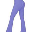 Sunzel Sunzfly Invisible Butt Scrunch Flare Leggings for Women, Mini Flared Yoga Pants with Tummy Control and High Waist 30" Periwinkle Medium