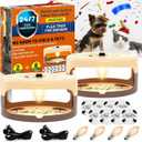 2 Pack Flea Traps for Inside Your Home, Indoor Flea Light, Bed Bug Killer with 8 Sticky Pads & 4 Light Bulb, Odorless Natural Insect Infestation Treatment Trap for Kid Pet