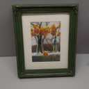 SIMON'S SHOP 8x10 Picture Frame with Mat, Vintage Picture Frames for Wall and Tabletop, Distressed Green Picture Frames 8x10 Matted to 5x7 Image