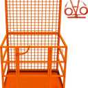 Forklift Platform Safety Cage,Work Platform for Loader,43"x45" Man Basket for Forklift,1800lbs Capacity with Safety Harness & Lock,2-Man Collapsible Lift Basket for Lifting Loader (Orange)