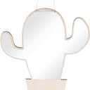 Beaupretty Small Mirror Cactus Mirror Safe Wooden