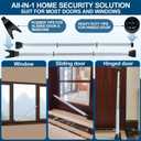2 Pack Door Security Bar, Heavy Duty Patio Door Lock,White
