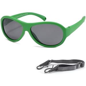 Teumire Kids Polarized Aviator Sunglasses Flexible Rubber Glasses Shades with Strap for Baby Boys Girls Age 0-36 Months