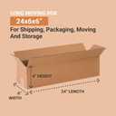 Box USA 2466 Long Corrugated Cardboard Box 24" L x 6" W x 6" H, Kraft, for Shipping, Packing and Moving (Pack of 25)