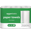 Amazon Basics Paper Towels 2-Ply Flex-Sheets 6 Basics Rolls, Everyday Value with 150 Sheets per Roll,  