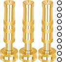 AUTOMAN Brass Hose Nozzle  High Pressure Jet Nozzles 3 Pack, Heavy Duty Sprayer for Garden Hoses, Adjustable Spray Gun,Solid Twist Water Hose Nozzle for Patio, Lawn, Car Wash, Extra 10 Rubber Washers