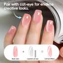 PEACECOLOR 25PCS Jelly Gel Nail Polish Set, 22 Colors Jelly Spring Summer Gel Polish with Cat Eye and Glossy Top Coat Pastel Pink Milky Green Purple Ice Collection Cateye Effect Nail Art Gel Kit