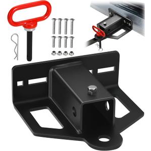 Zero Turn Lawn Mower Hitch with 2" Receiver, 6mm Thicker Heavy Duty Steel Bolt On Trailer Hitch Receivers with Chain Slot, 1/2 inch Magnetic Trailer Hitch Pin