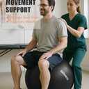 GalSports Anti-Burst Slip Resistant Stability Ball - Swiss Ball for Home Gym & Physical Therapy (L(26ines/65cm/No Pump), Black)