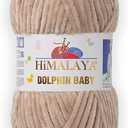 1 Skein/Pack Himalaya Dolphin Baby Chenille Yarn, Each Ball 100 gr (3.5 oz), 120 m (132 Yards), 100% Polyester, Super Bulky Baby Blanket Velvet Amigurumi Yarn, 80317 - Beige