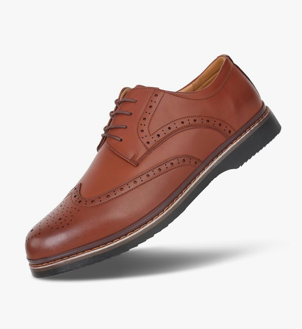 Hawkwell Men's Plus Size Wingtip Brogue Oxfords Dress Shoes, US Size 17