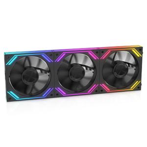 G120Pro 120mm ARGB PC Case Fans 3-Pack, Standard Airflow, 1850RPM PWM, 68CFM High Airflow, 32dBA Quiet Daisy-Chain Infinity-Mirror Lighting, Hydro Bearing, Black