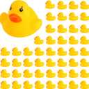 50-Pieces Float & Squeak Mini Rubber Duck Baby Bath Ducky Sound Shower Toys for Kids