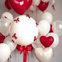 Burgundy Bow Balloons Red and White Balloons with Bows Party Decorations Wine Red Bow Balloons BoBo Balloons Coquette Bow Party Women Birthday Decor Bridal Shower Bridal Engagement Party Decorations