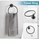 BVL Towel Racks for Bathroom 4 Pieces,Matte Black Stainless Steel Bathroom Accessories Set Wall Mounted Included 24 Inches Towel bar,Towel Holder,Toilet Paper Holder,Robe Hook