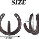 TIHOOD 4PCS Coat Hooks Vintage Wall Hanger Cast Iron Horseshoe Hooks Heavy Duty Clothes Hanger for Hanging Coat Hat Key Towel