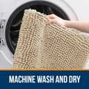 OLANLY Large Bathroom Rugs 44x32, Extra Soft Absorbent Chenille Bath Rugs, Rubber Backing Quick Dry, Machine Washable Bath Mats for Bathroom Floor, Tub and Shower, Home Decor Accessories, Beige