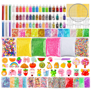 Slime Making Kit Supplies, 163 Pack Slime Mix Ins Accessories Slime Add Ins Foam Glitter Slimes Charm Bulk Fishbowl Beads Containers for Slimes Making Coloring and Party Decorations