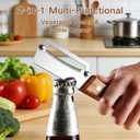 4PCS Multi-Functional Vegetable Peeler for Kitchen, Premium Vegetable Peeler with Wooden Handle and Bottle Opener, Multifunctional Vegetable Peelers Stainless Steel Blade Kitchen Tool
