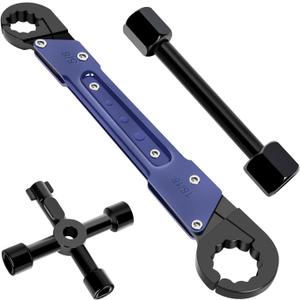 Plumbing Tools, Angle Stop Wrench Angle-On Wrench kit, Professional Plumbers wrench Angle Stop Removal Tool for Installing New Compression Angle Stop and Removing the Compression Ring