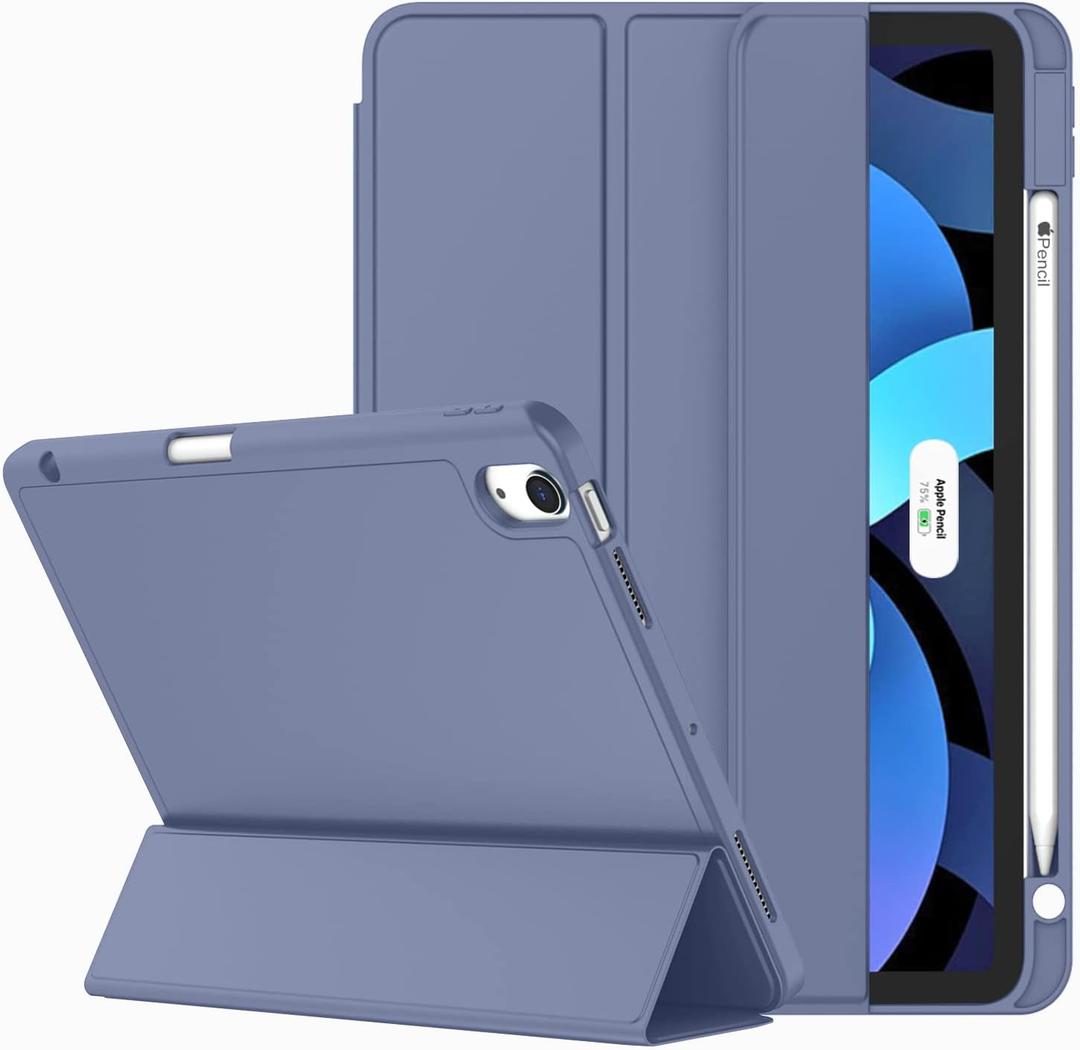 ZryXal iPad Air 11 Inch Case M3 2025 / M2 2024, iPad Air Case 5th Generation/4th Generation 2022/2020 10.9 Inch [Support Touch ID and Auto Wake/Sleep](Lavender)