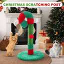 Yeyeplum Christmas Cat Scratching Post 21.6" Candy Cane Holiday Scratch Post Small Natural Sisal Cat Scratcher for Indoor Cats and Kittens