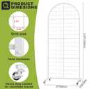 VGMiu Grid Wall Panel 1PCS Display Stand 2' x 5.2' FT White Grid Wall Panels Movable Retail Display Racks Floorstanding Gridwall Heavy Duty with Wheel for Art Craft Photo Displays Fair Trade Show