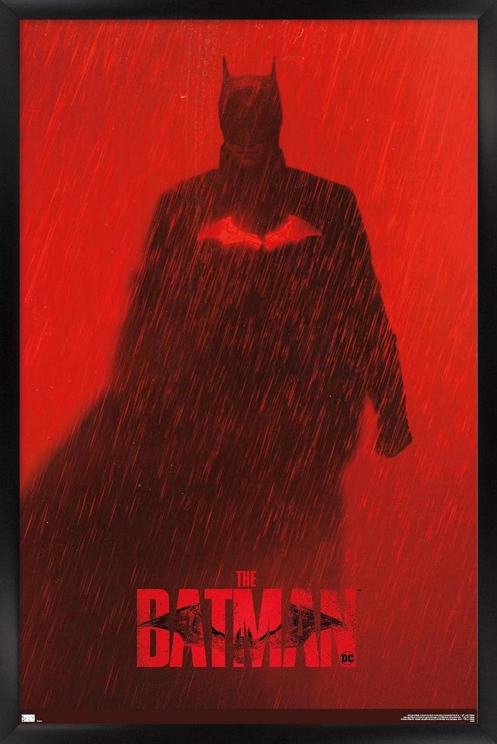 Trends International DC Comics Movie The Batman - Batman Teaser One Sheet Wall Poster, 14.725" x 22.375", Black Framed Version, 22.4"L x 14.7"W