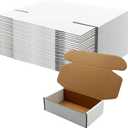 7x4x2 inch Shipping Boxes, White Corrugated Cardboard Box Literature Mailing Shipping Packaging Recyclable Storage Boxes and Craft Gifts Giving Products Business White Box Set of 25 (7''x4''x2'')