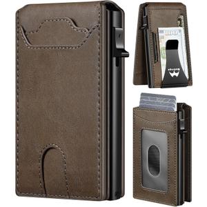 Card Wallet for Men Slim Minimalist: Smart Pop Up Wallets with Money Clip - RFID Front Pocket Credit Card Holder - Gift for Men Husband