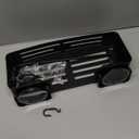 Onemake Suction Cup Shower Caddy, Suction Shower Shelf with Portable Hooks, Bath Organizer with Towel Bar for Bathroom Storage(Matte Black) (1-PACK)