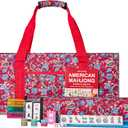 Jongyance American Mahjong Set, Mahjong Tiles Set, Red Bag, 166 White Tiles, 4 All-in-One Rack/Pushers (Ma Jong, Mah-Jongg, Majiang), 5.1 X 21.2 X 10.6 Inches