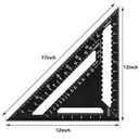 Beslands Aluminum 12-inch Rafter Square Professional Carpenter Measuring Layout Tool Alloy Metal Triangle Ruler Imperial Protractor for Woodworking, Framing, Roofing, and Construction