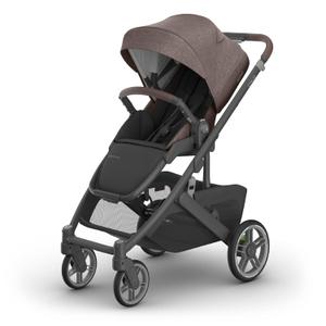 UPPAbaby Cruz V3 Stroller - from Birth + Car Seat Compatible - Full-Size, Reversible Seat - Infant Insert, Bug and Rain Shields Included - Owen (Mocha Mlange/Carbon Frame/Chestnut Leather)