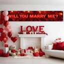 Will You Marry Me Banner 118 x 20 Inch Proposal Theme Wall Backdrop for Home Party Porch Fence Event Romantic Celebration Decor Indoor Outdoor Background Holiday Event Banner
