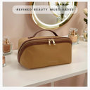 Travel Makeup Bag – Large Cosmetic Organizer with Waterproof Nylon, Smooth Double Zipper & Tear-Resistant Lining, Toiletry Pouch for Women