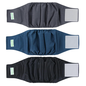 Wegreeco Washable Male Dog Belly Band  Pack of 3  Washable Male Dog Belly Wrap, Small Doggie Dog Diapers Male for Doggy Puppy (Black, Charcoal, Navy, Small)