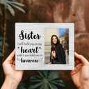 Sister Memorial Picture Frame, I Will Hold You in My Heart Remembrance Wooden Photo Frame Gifts for Loss of Sister, 4x6 inch Photo