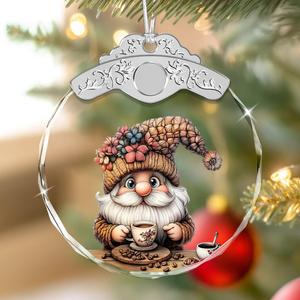 Giftelix Christmas Ornaments - GNOME Stained Glass Ornament - Xmas Decor - Ornaments for Christmas Tree - Holiday Presents - Gift Exchange Ideas - Car Hanging Decoration -